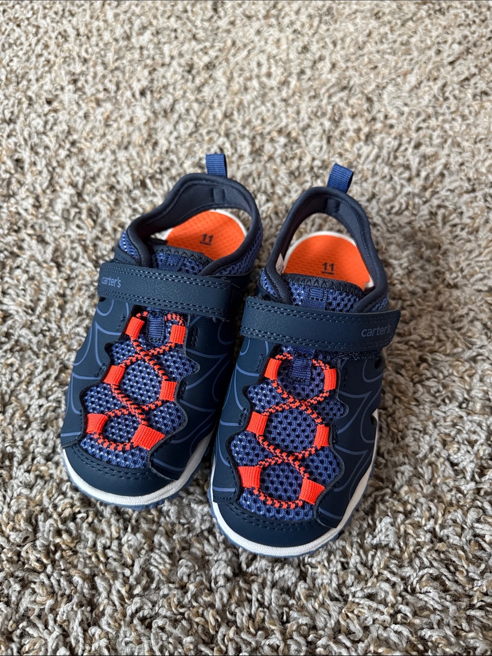 Carter's Navy and Orange Boys' Sneakers